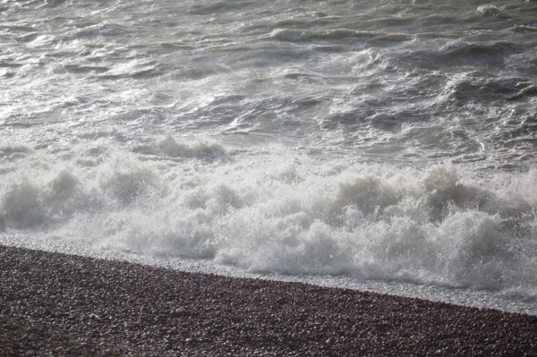 Dieppe, tempête sur la plage