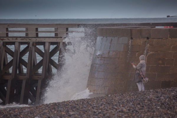 Dieppe, tempête sur la plage