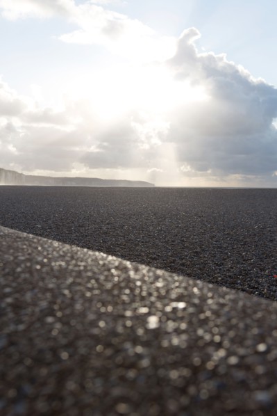 Dieppe, tempête sur la plage, effet de lumière