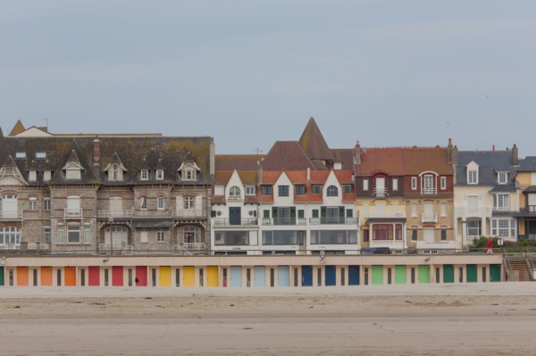 Le Touquet Paris Plage, bathing cabins and seafront buildings