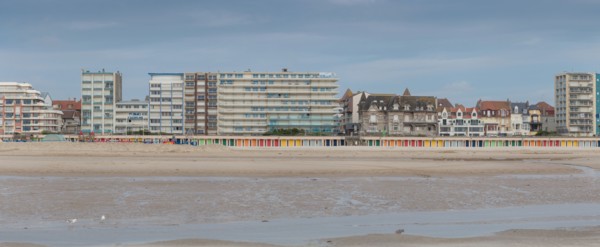 Le Touquet Paris Plage, bathing cabins and seafront buildings