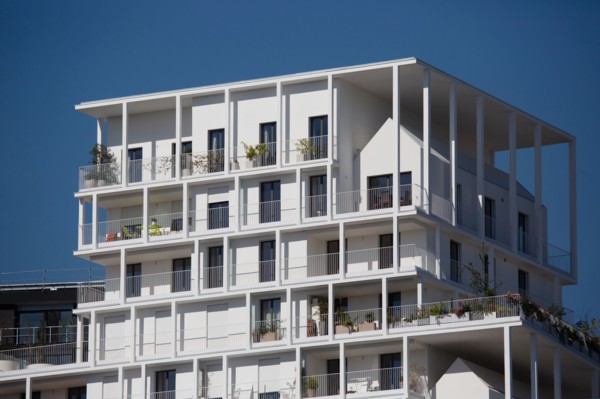 Paris, construction d'immeubles dans le nouveau quartier des Batignolles