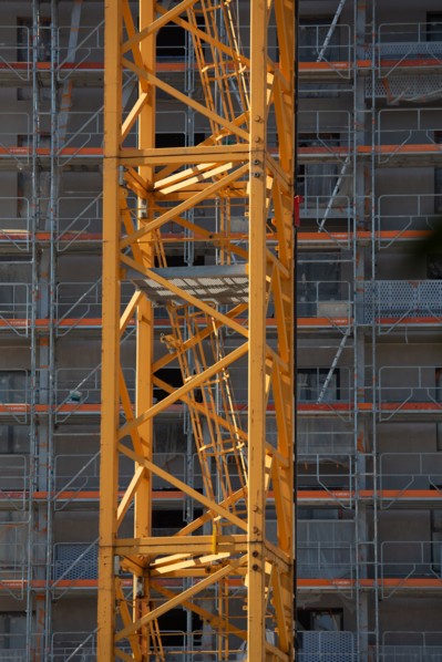 Paris, construction of buildings in the new Batignolles neighborhood