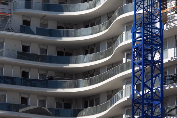 Paris, construction d'immeubles dans le nouveau quartier des Batignolles