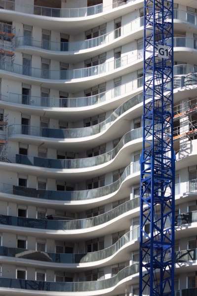 Paris, construction d'immeubles dans le nouveau quartier des Batignolles