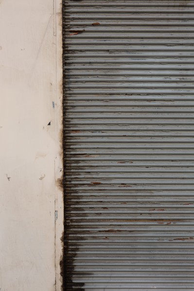 Paris, metal curtain down