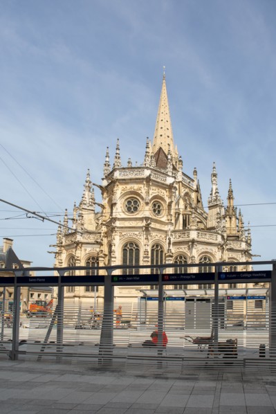Construction of the tramway in Caen