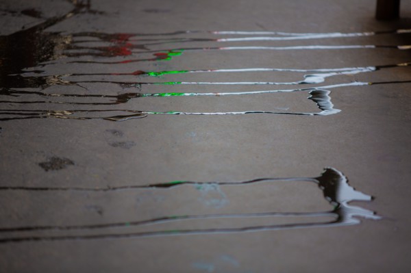 Paris, trickle of water on the pavement