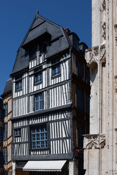 Rouen (Seine Maritime), timbered frame house on the place Barthélémy