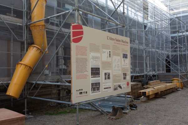 Rouen (Seine Maritime), restoration site of the Saint-Maclou churchyard (church)