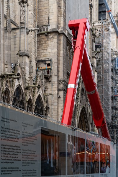 Cathédrale Notre-Dame de Paris, one year after the fire on the evening of 15 April 2019