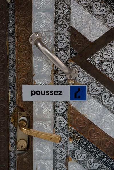 Paris, door of an oriental restaurant