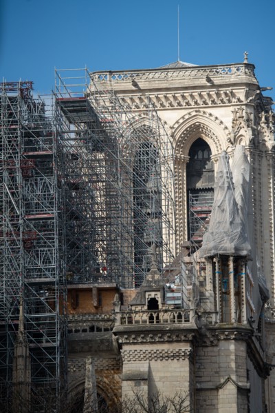 Cathédrale Notre-Dame de Paris, one year after the fire on the evening of 15 April 2019