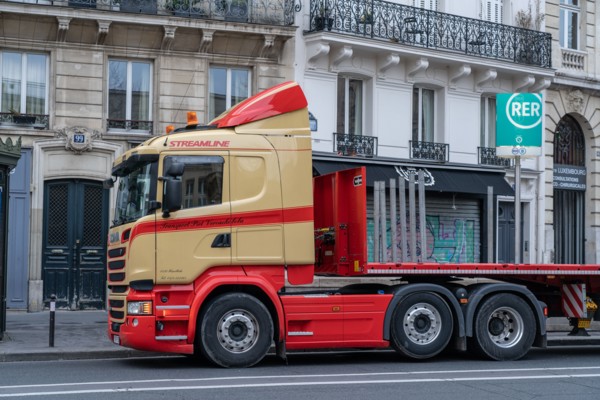 Paris, truck on the Boulevard Saint Michel