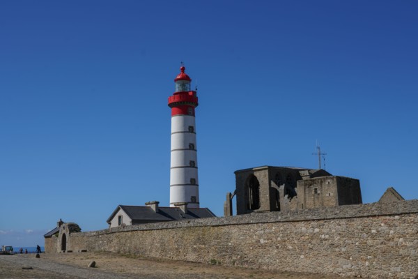 Abbey and lighthouse on the pointe Saint-Mathieu, North tip of Finistère
