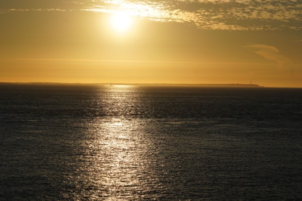 Pointe de Kermorvan, Finistère nord, soleil couchant