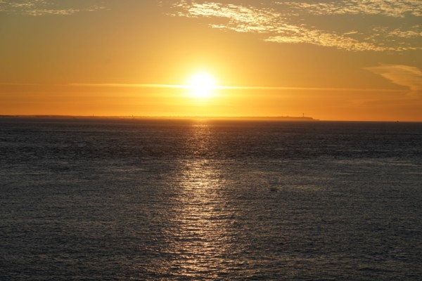Pointe de Kermorvan, Finistère nord, soleil couchant