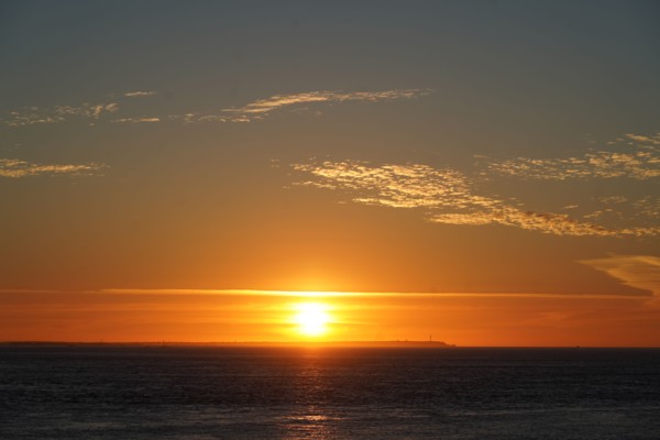 Pointe de Kermorvan, Finistère nord, soleil couchant