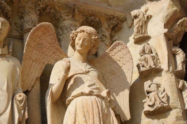 Cathédrale Notre-Dame à Reims, ange au sourire