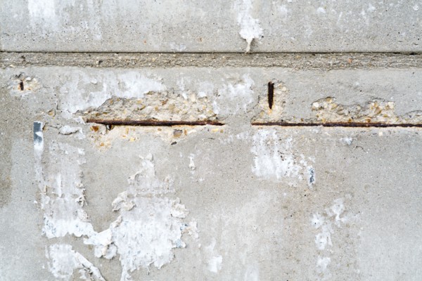Mur blanc abimé