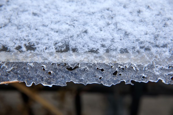 Givre sur une verrière
