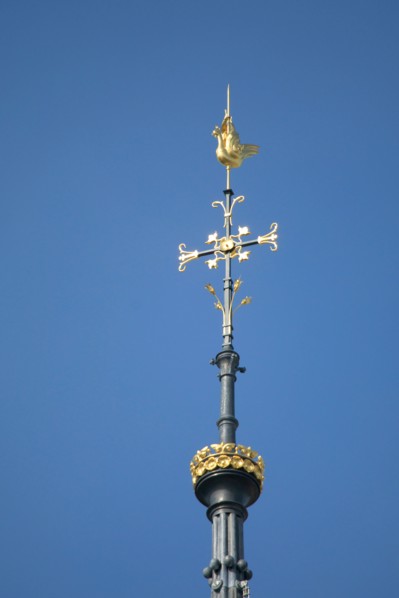 Paris, pose de la nouvelle flèche de Notre-Dame de Paris
