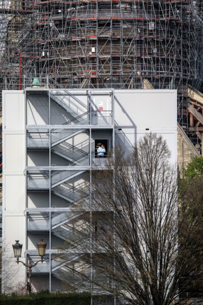 Paris, the new spire of Notre-Dame de Paris is installed