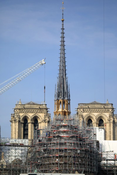 Paris, the new spire of Notre-Dame de Paris is installed