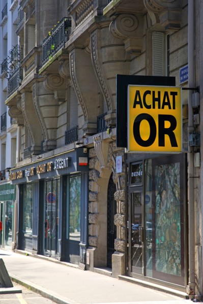 Paris, boutique d'achat de métaux précieux