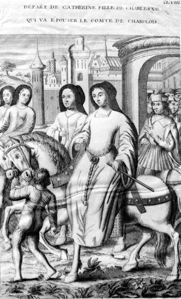 Catherine, fille de Charles VII,  va épouser le comte de Charolais