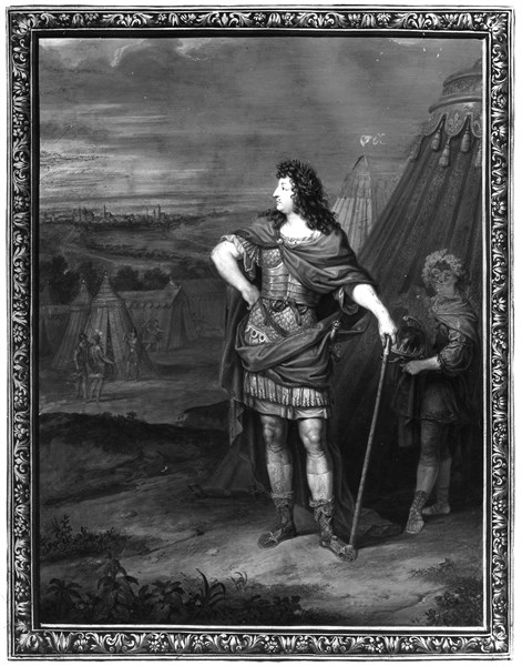 Louis XIV as a Roman Emperor in front of his tent