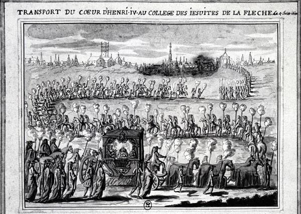 Transport of the heart of Henri IV with the college of the Arrow -