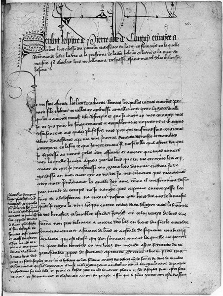 Letter of Pierre le Vénérable to Héloïse