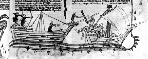 (Début). Bataille navale et tentative d'abordage.