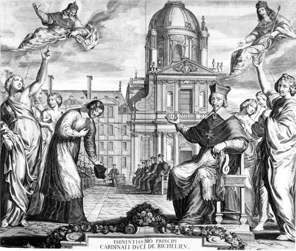 Richelieu présentant l'Académie française