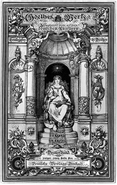 (XVIIIe XIXe).  Goethe (Johann Wolfgang Frankfurt 1749 Weimar 1832).  Frontispice of an edition of works of Goethe.