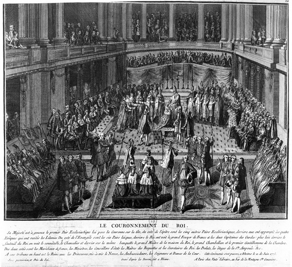 October 25, 1722.  Crowning of king Louis XV.