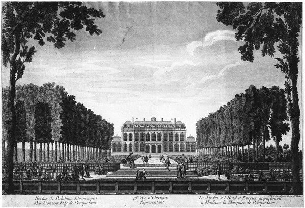 Paris. L'Hôtel d'Evreux, futur Elysée, . Vue d'optique.