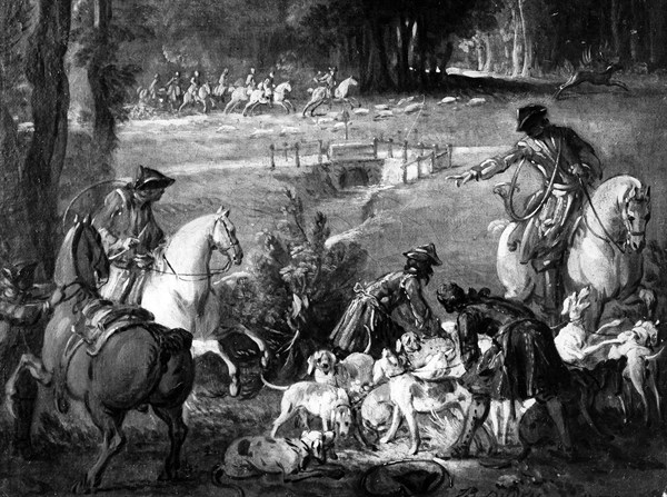 Scène de chasse à courre.