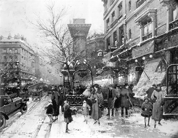 Les boulevards devant la Porte Saint-Denis. Collection particulière.