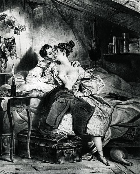 About 1820.  Bohemian life.  Gallant scene.