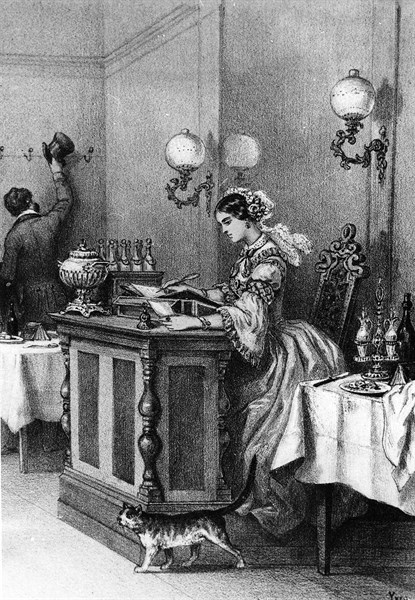 Paris.  1830.  Restaurant.  The cashier.