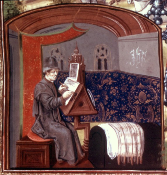 Jean Froissart écrivant ses Chroniques.