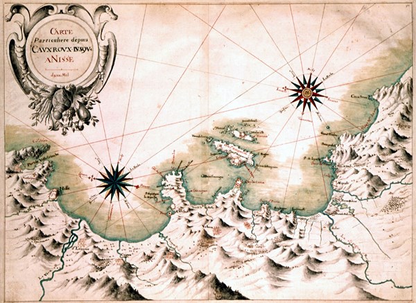 Map of the Mediterranean coast of Nice