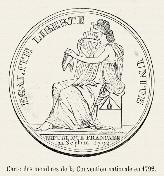 Carte des membres de la Convention en 1792.