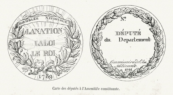 Carte des députés à l'Assemblée constituante.