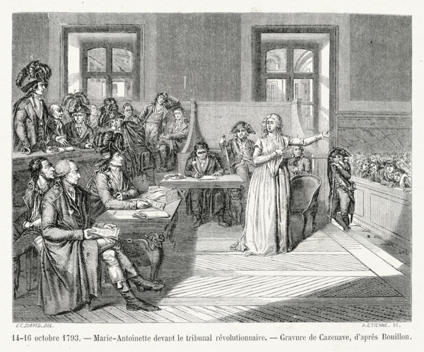 Marie-Antoinette devant le tribunal révolutionnaire.