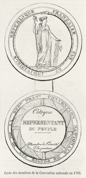 Carte des membres de la Convention nationale en 1792.