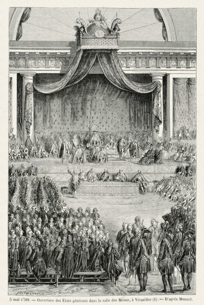 Opening of the States-General in the "salle des Menus", in Versailles.