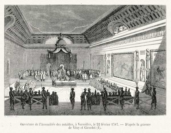 Ouverture de l'Assemblée des notables, à Versailles, le 22 février 1787.